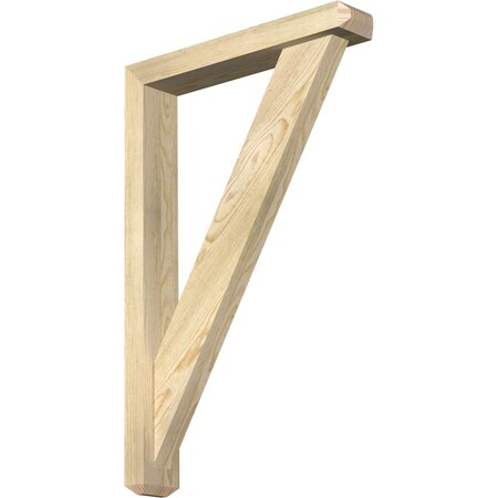 Ekena Millwork Traditional Craftsman Rough Sawn Bracket w/ Offset Brace, Douglas Fir, 4"W x 22"D x 34"H BKT0402X22X34TRA04RDF